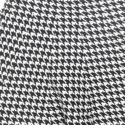 Formula Joven Womens Black Geometric Cotton Swing Skirt Size 8 - Houndstooth Pattern Size 22 Waist