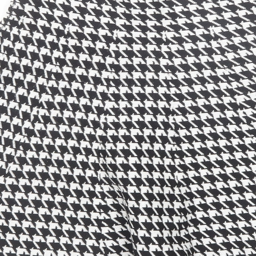 Formula Joven Womens Black Geometric Cotton Swing Skirt Size 8 - Houndstooth Pattern Size 22 Waist