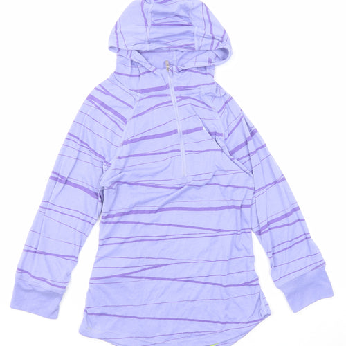 Nike Womens Purple Geometric Polyester Pullover Hoodie Size S Zip