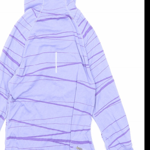 Nike Womens Purple Geometric Polyester Pullover Hoodie Size S Zip