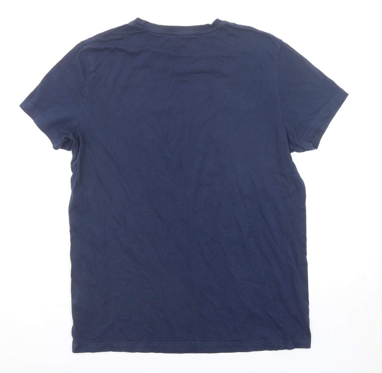 Livergy Mens Blue Cotton T-Shirt Size M Round Neck