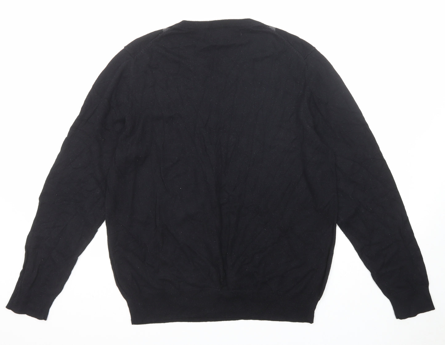 Croft & Barrow Mens Blue Round Neck Argyle/Diamond Cotton Pullover Jumper Size M Long Sleeve