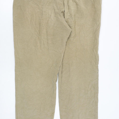 Marks and Spencer Mens Beige Cotton Trousers Size 38 in Regular Zip