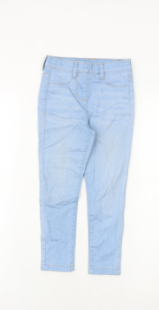 NEXT Girls Blue Cotton Tapered Jeans Size 5 Years Regular