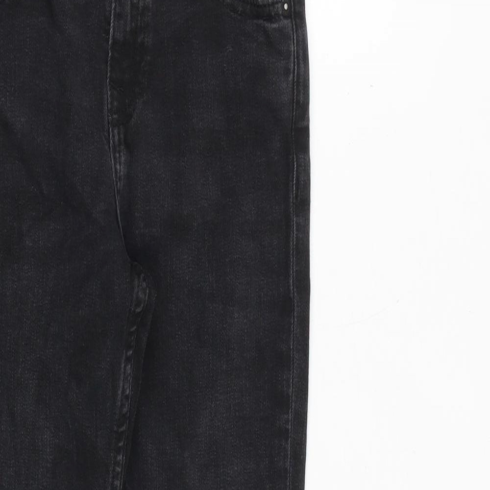 Marks and Spencer Boys Black Cotton Skinny Jeans Size 7-8 Years Regular Zip