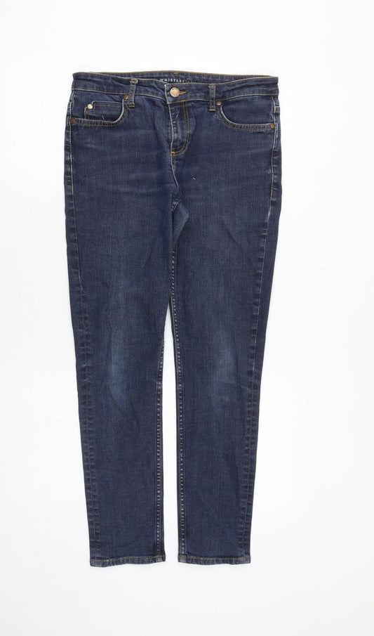 Whistles Mens Blue Cotton Skinny Jeans Size 30 in Regular Zip