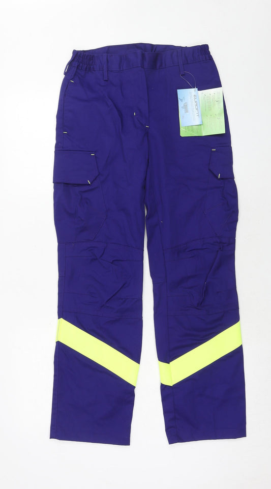 Ituri Womens Purple Cotton Cargo Trousers Size 8 Regular Zip - Workwear