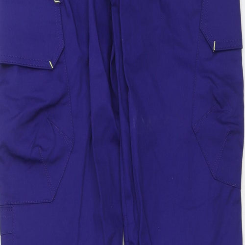 Ituri Womens Purple Cotton Cargo Trousers Size 8 Regular Zip - Workwear