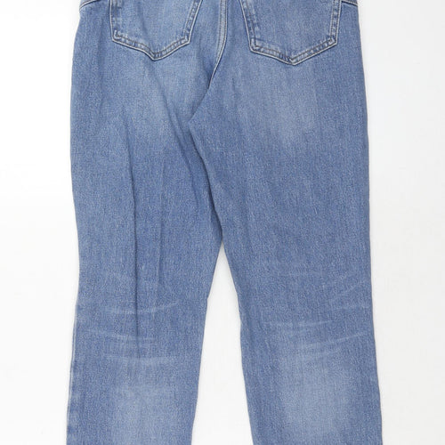 River Island Womens Blue Cotton Mom Jeans Size 8 Regular Zip