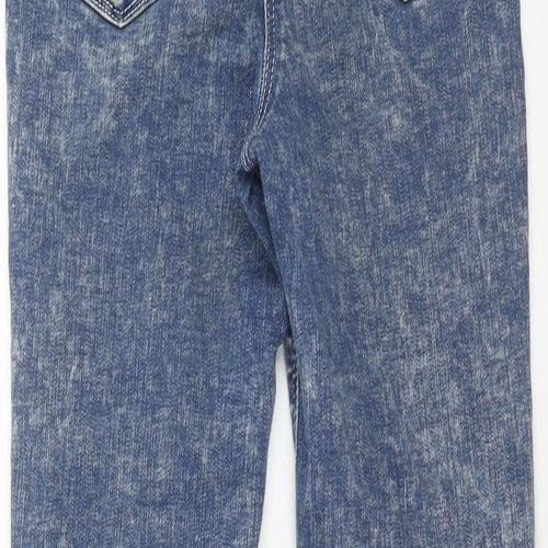 NEXT Girls Blue Cotton Skinny Jeans Size 9 Years Regular Pullover - Acid Wash