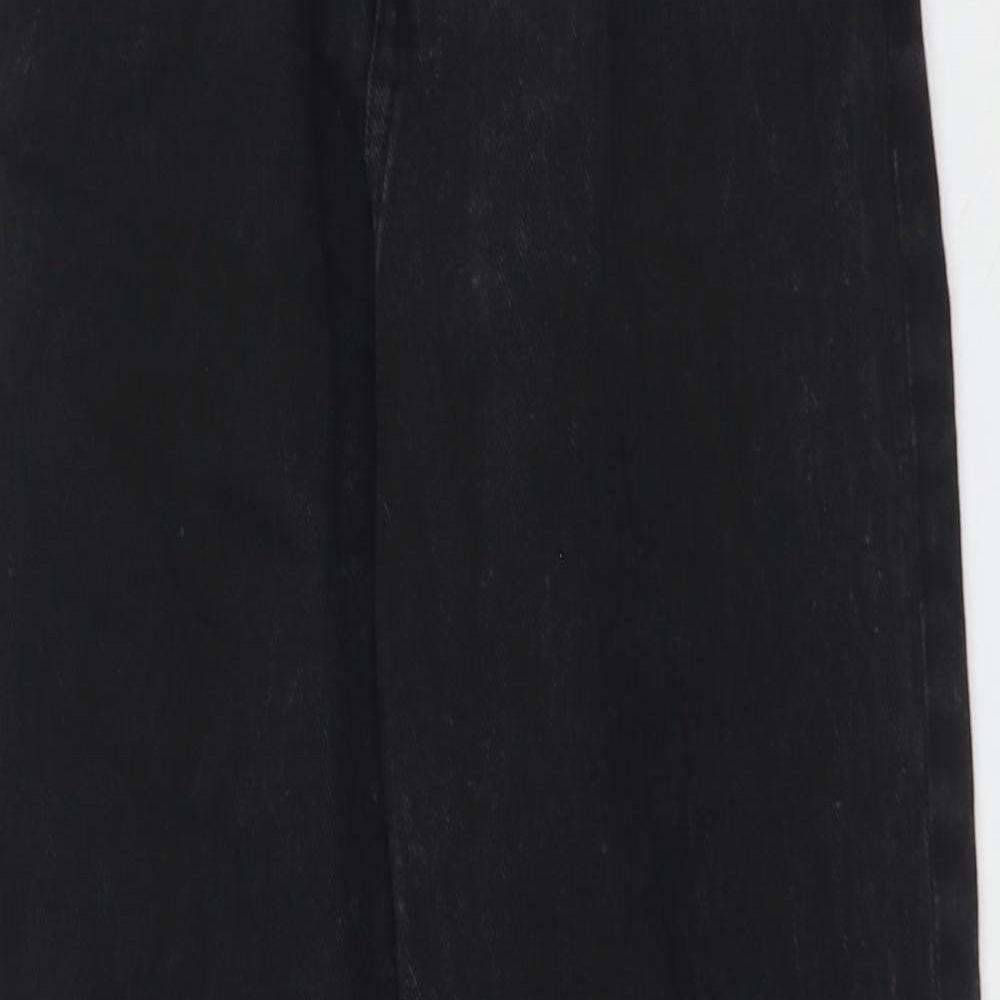 H&M Girls Black Cotton Straight Jeans Size 12-13 Years Regular Zip