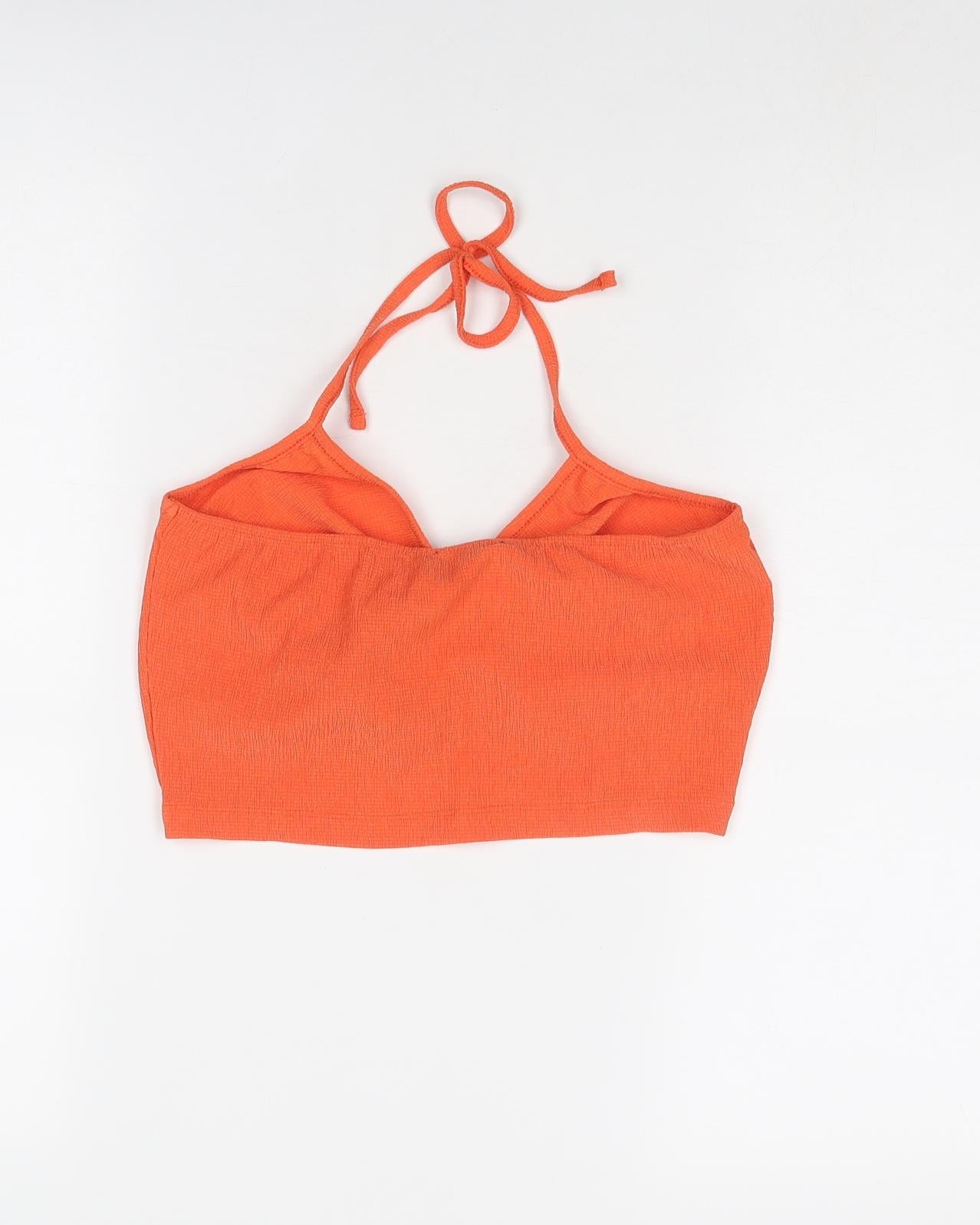 Nasty Gal Womens Orange Polyester Cropped Tank Size 6 Halter