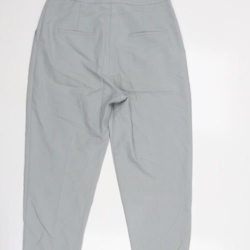 Topshop Womens Grey Polyester Chino Trousers Size 10 Regular Zip