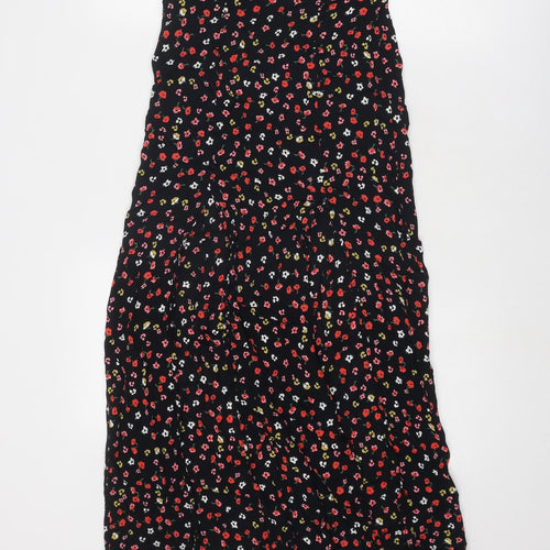 River Island Womens Black Floral Viscose Maxi Skirt Size 6