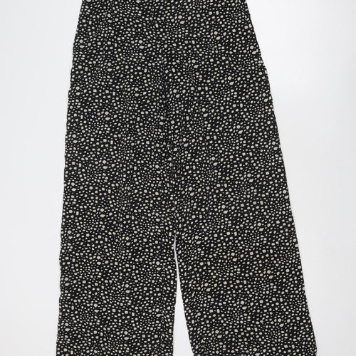 Nasty Gal Womens Black Animal Print Polyester Trousers Size 8 Regular Zip