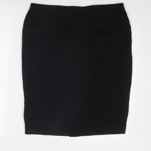 Marks and Spencer Womens Black Polyester Straight & Pencil Skirt Size 16