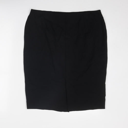 Marks and Spencer Womens Black Polyester Straight & Pencil Skirt Size 16