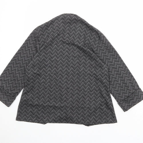 CMD Womens Grey Geometric Jacket Blazer Size M