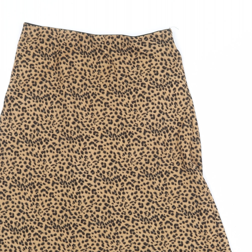 Nasty Gal Womens Brown Animal Print Polyester Swing Skirt Size 12 - Leopard Pattern