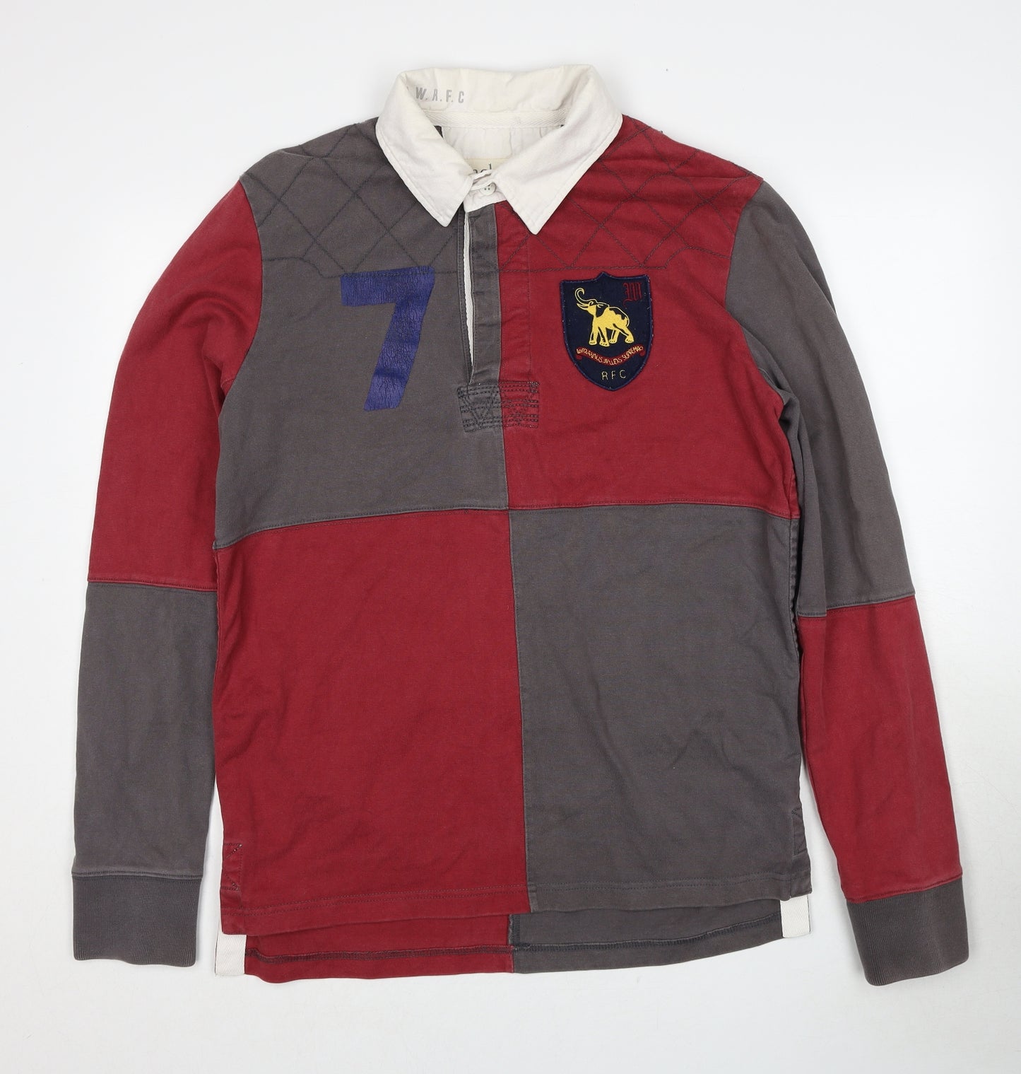 Jack Wills Mens Multicoloured Colourblock Cotton Polo Size L Collared Button