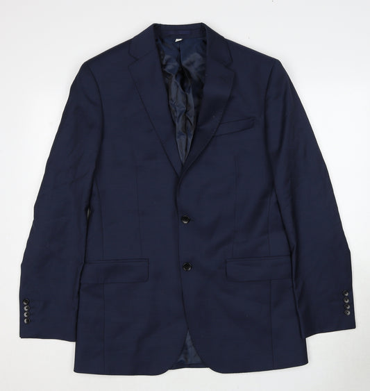 Autograph Mens Blue Wool Jacket Suit Jacket Size 38 Regular