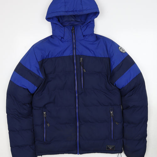 TOG24 Mens Blue Puffer Jacket Jacket Size S Zip