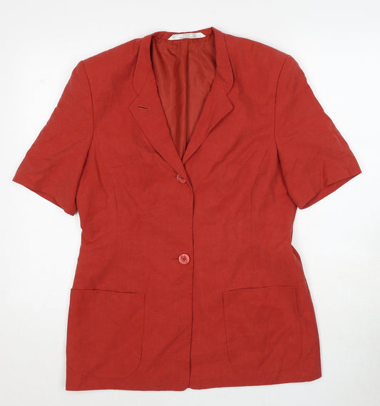 Marks and Spencer Womens Red Jacket Blazer Size 12 Button