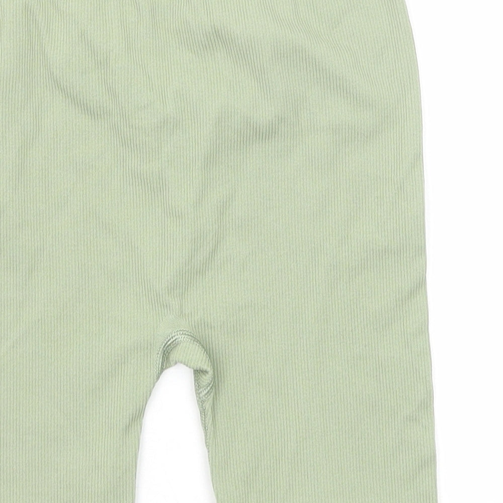 H&M Womens Green Polyamide Basic Shorts Size S Regular Pull On - Ribbed