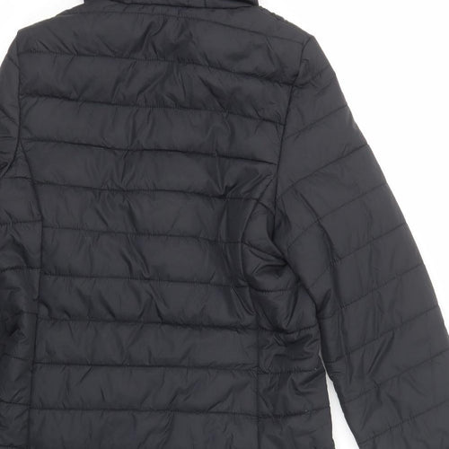 Peter Scott Womens Black Quilted Coat Size 10 Zip