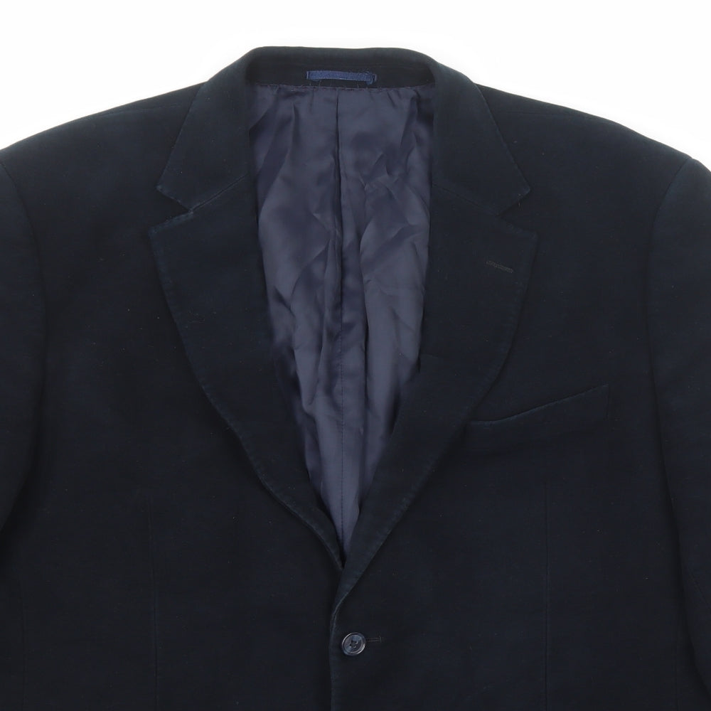 John Lewis Mens Blue Cotton Jacket Suit Jacket Size 46 Regular