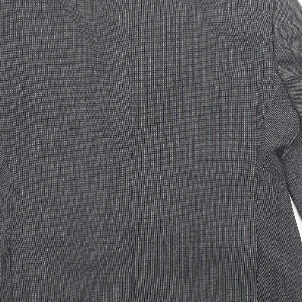 Pinstripe Mens Grey Polyester Jacket Suit Jacket Size 44 Regular