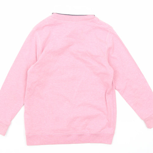 NEXT Boys Pink Cotton Pullover Sweatshirt Size 4-5 Years Button