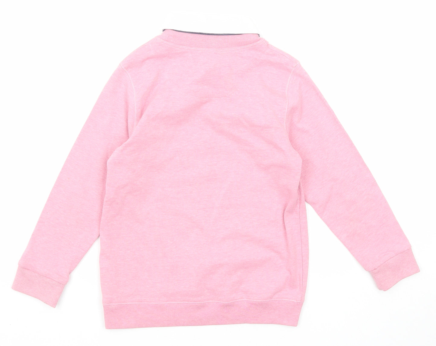 NEXT Boys Pink Cotton Pullover Sweatshirt Size 4-5 Years Button