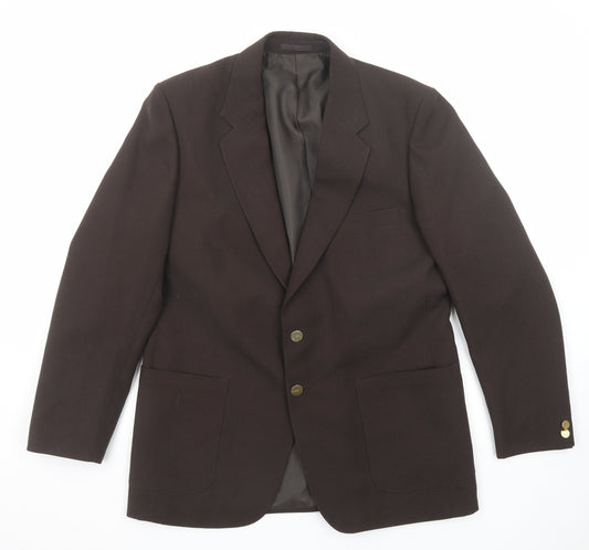 St Michael Mens Brown Polyester Jacket Blazer Size 40 Regular