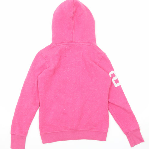 Superdry Womens Pink Cotton Pullover Hoodie Size S Pullover