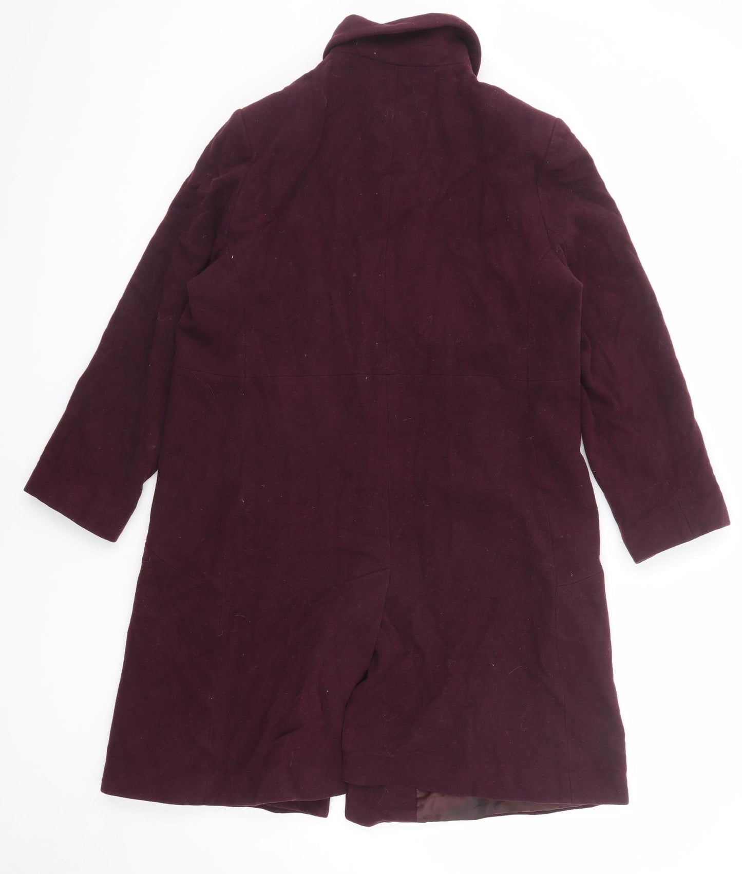 BHS Womens Purple Overcoat Coat Size 16 Button