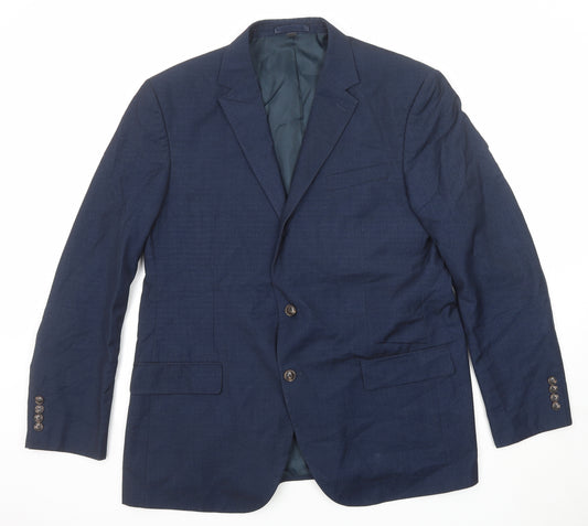 Marks and Spencer Mens Blue Polycarbamide Jacket Suit Jacket Size 46 Regular
