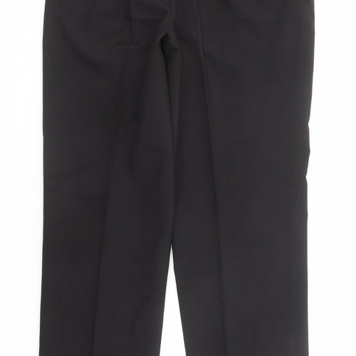 Marks and Spencer Mens Black Polyester Dress Pants Trousers Size 34 in L31 in Regular Zip