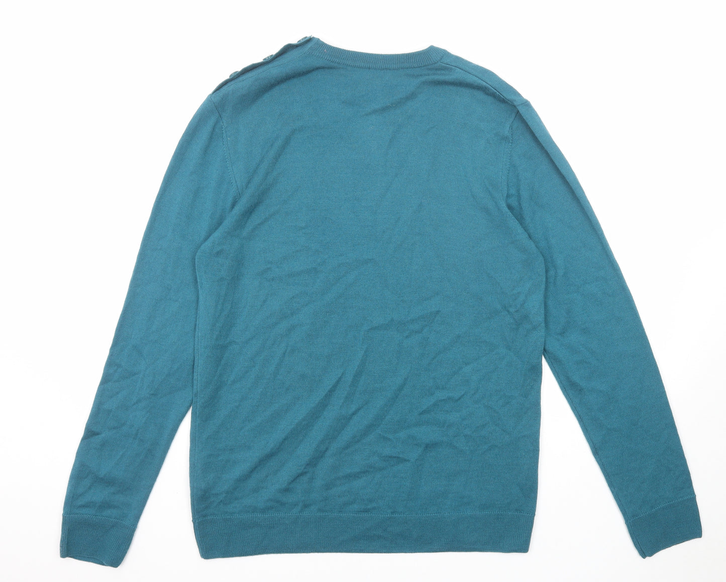 John Lewis Womens Blue Round Neck Acrylic Pullover Jumper Size L