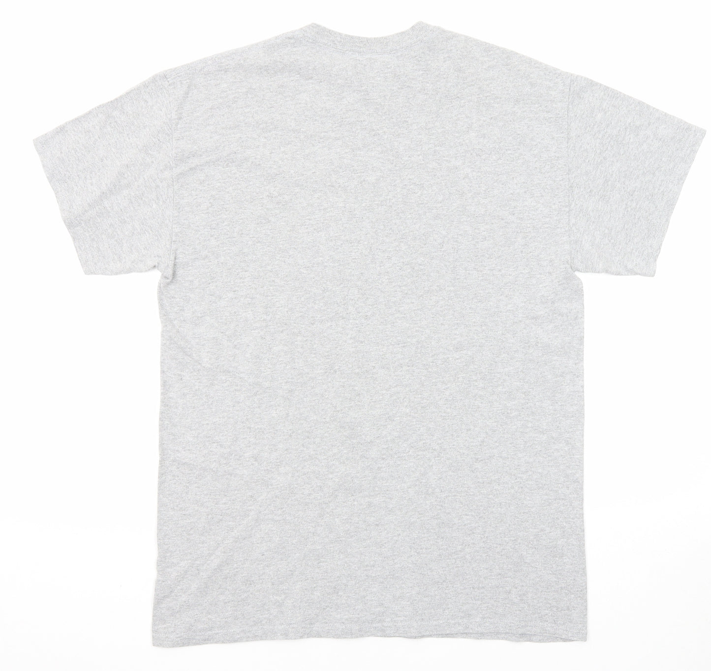 Team Apparel Mens Grey Cotton T-Shirt Size M Round Neck