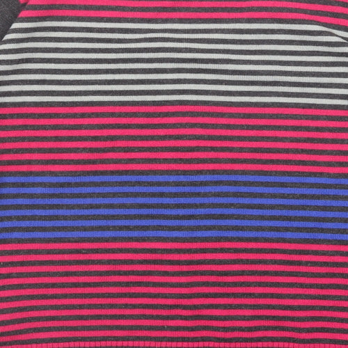Per Una Womens Multicoloured Scoop Neck Striped Acrylic Cardigan Jumper Size 16