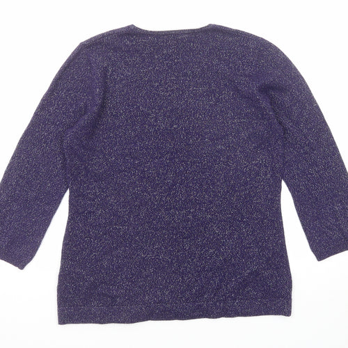 Windsmoor Womens Purple Round Neck Viscose Pullover Jumper Size S