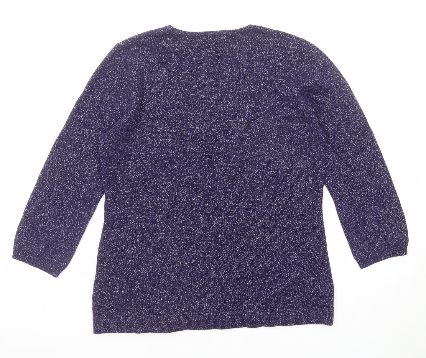 Windsmoor Womens Purple Round Neck Viscose Pullover Jumper Size S