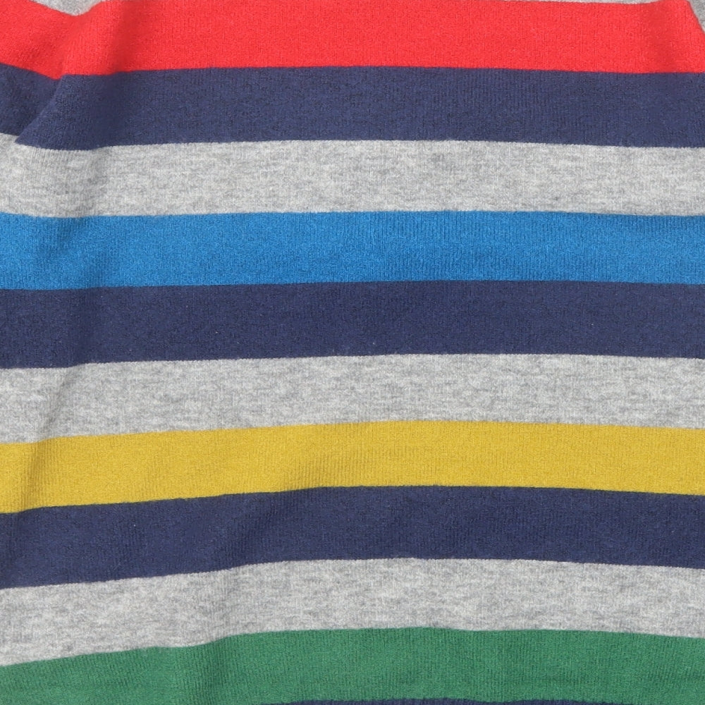 Marks and Spencer Boys Multicoloured Round Neck Striped Acrylic Pullover Jumper Size 12-13 Years Pullover