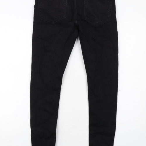 ASOS Mens Black Cotton Skinny Jeans Size 30 in L32 in Regular Zip