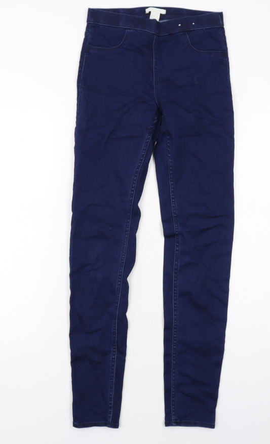 H&M Womens Blue Cotton Jegging Jeans Size 6 Regular