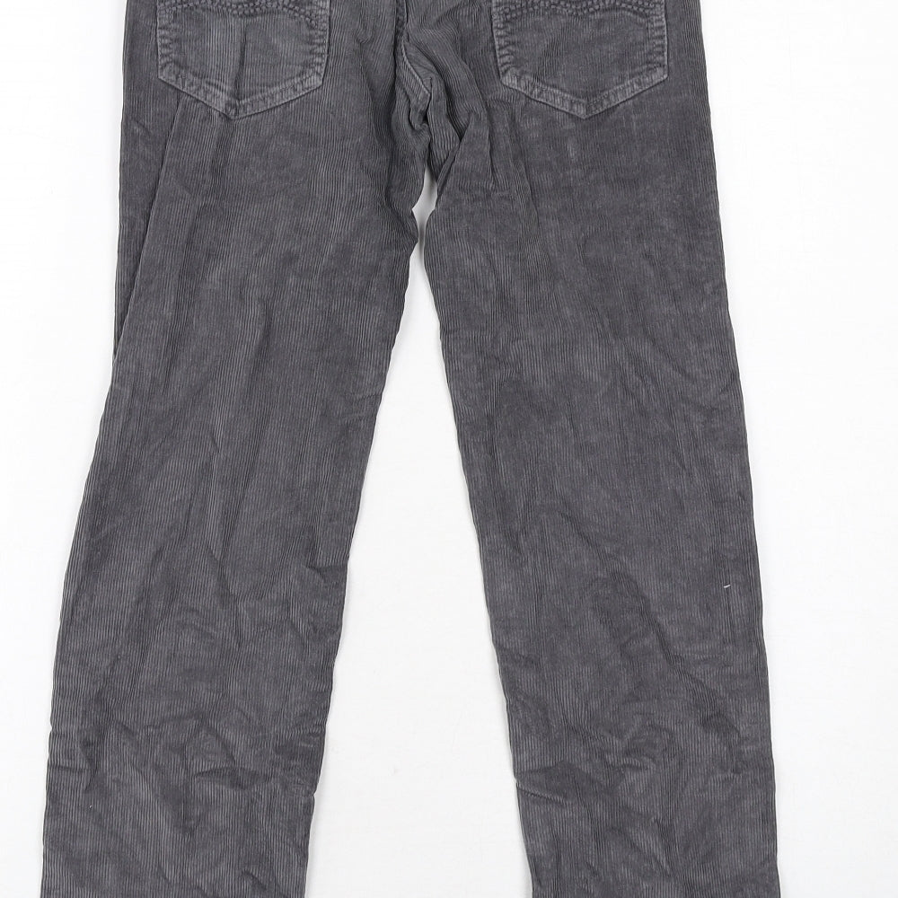M&Co Boys Grey Cotton Chino Trousers Size 9 Years Regular Snap