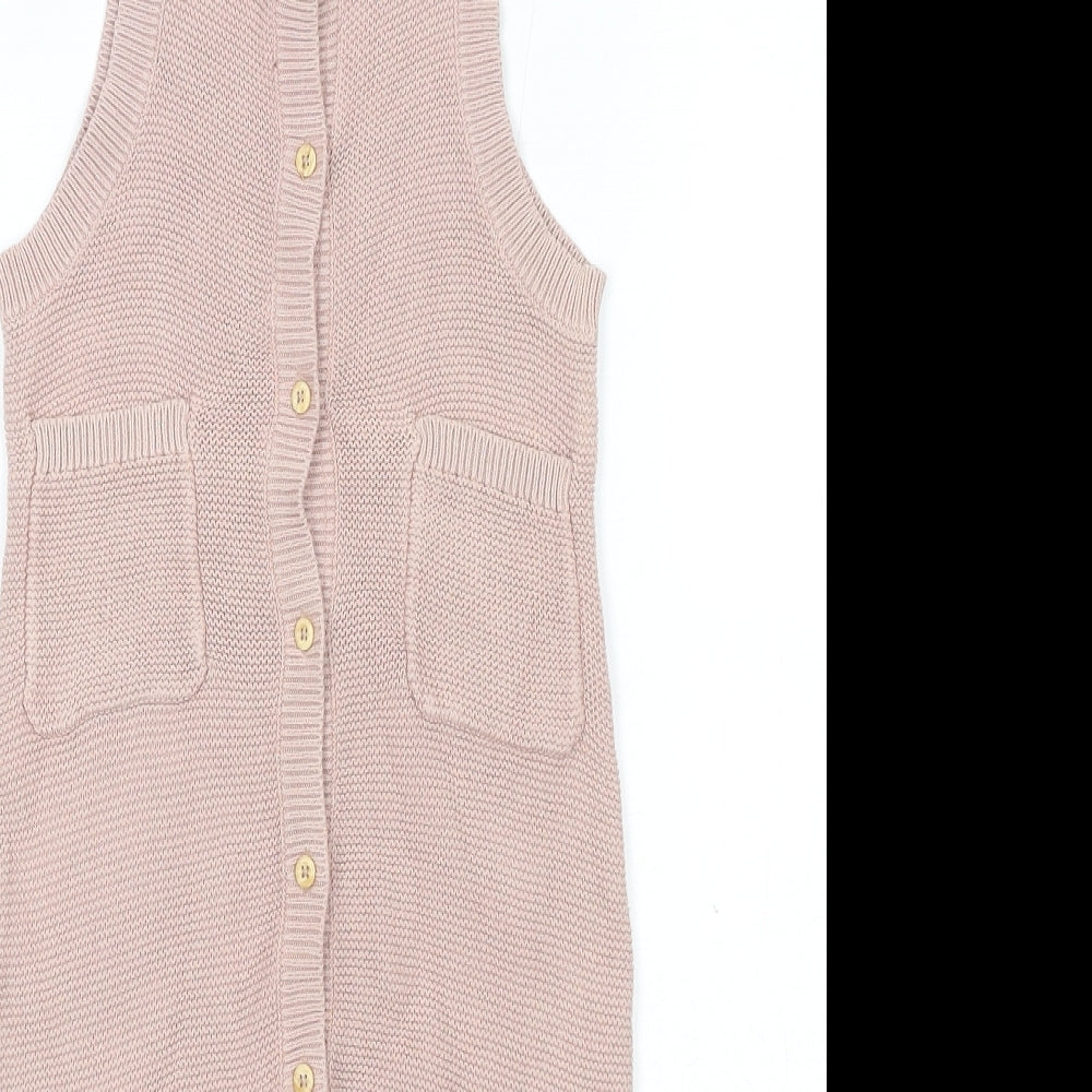 H&M Girls Pink Cotton Jumpsuit One-Piece Size 3 Years Button
