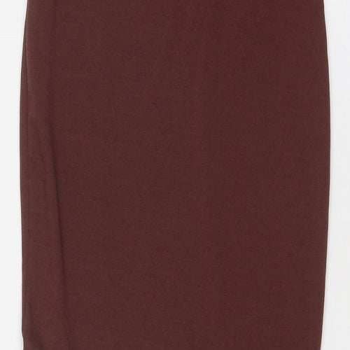 Misspap Womens Brown Polyester Bandage Skirt Size 6