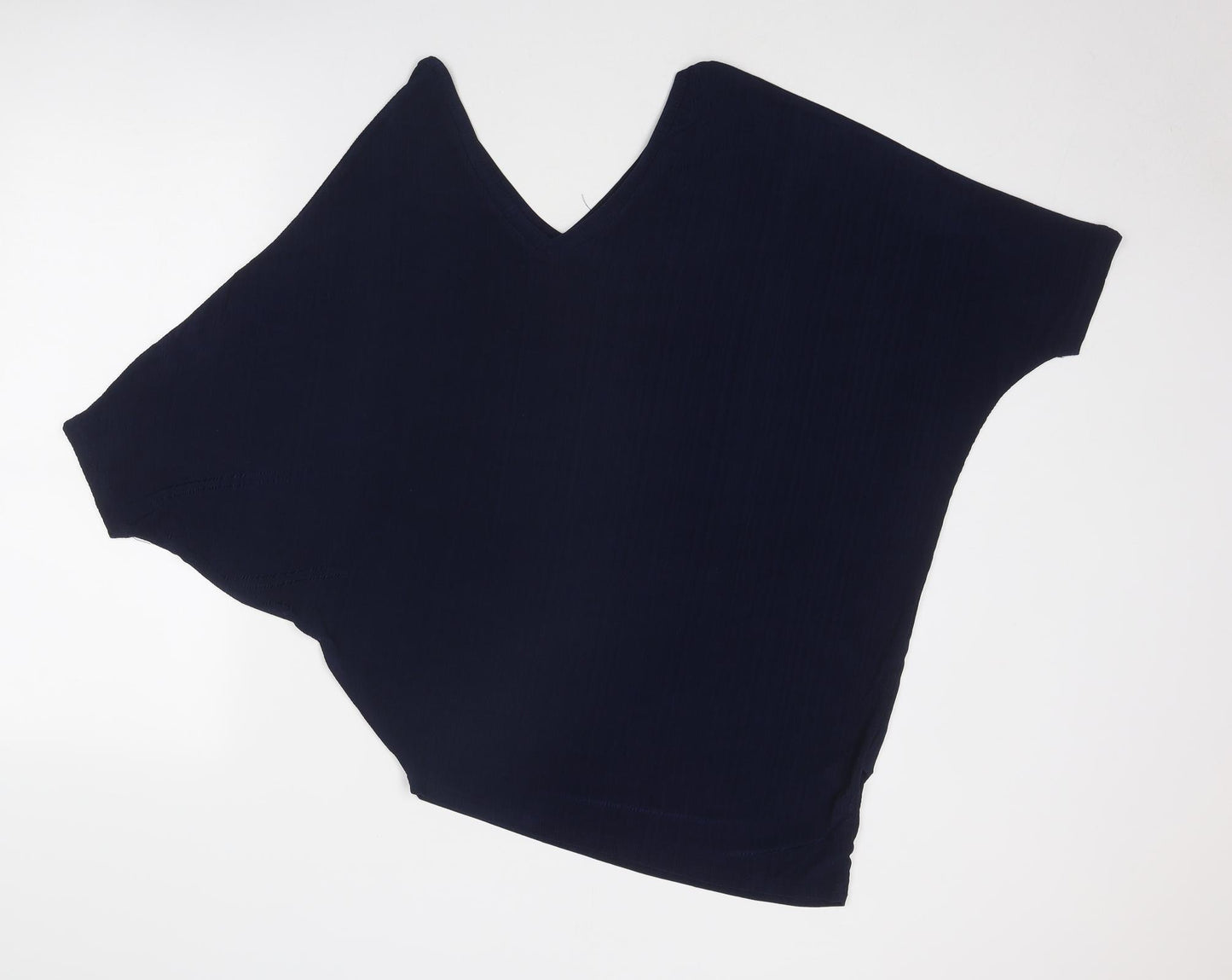 QED London Womens Blue Polyester Basic Blouse Size S V-Neck - Size S-M